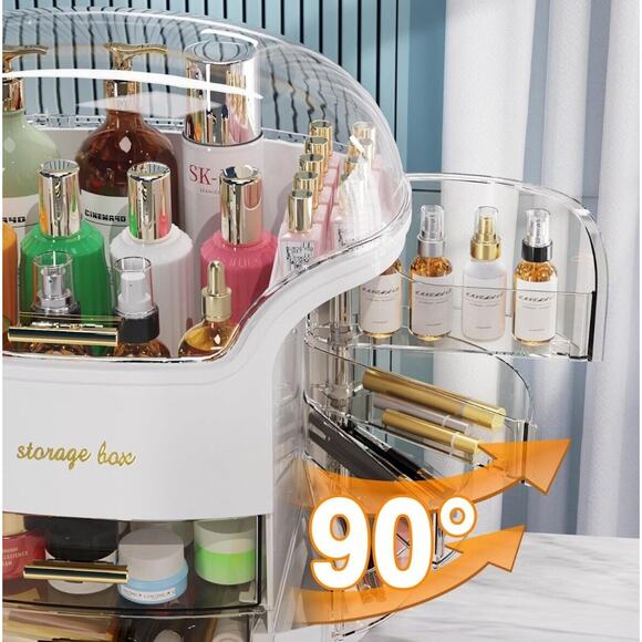 Polished Beauty Storage Case for Countertop & Desk | Sleek Plastic Cosmetic Hold - Picture 4 of 6